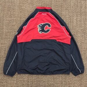 Vintage Calgary Flames NHL Reebok Era 1/4 Zip Pullover Jacket